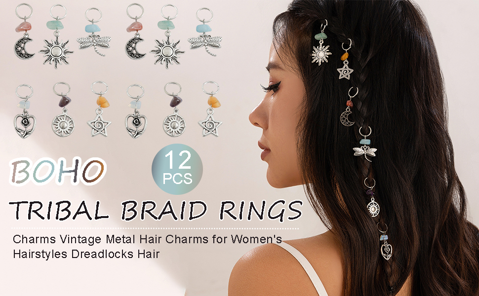 Boho Silver Tribal Braid Rings