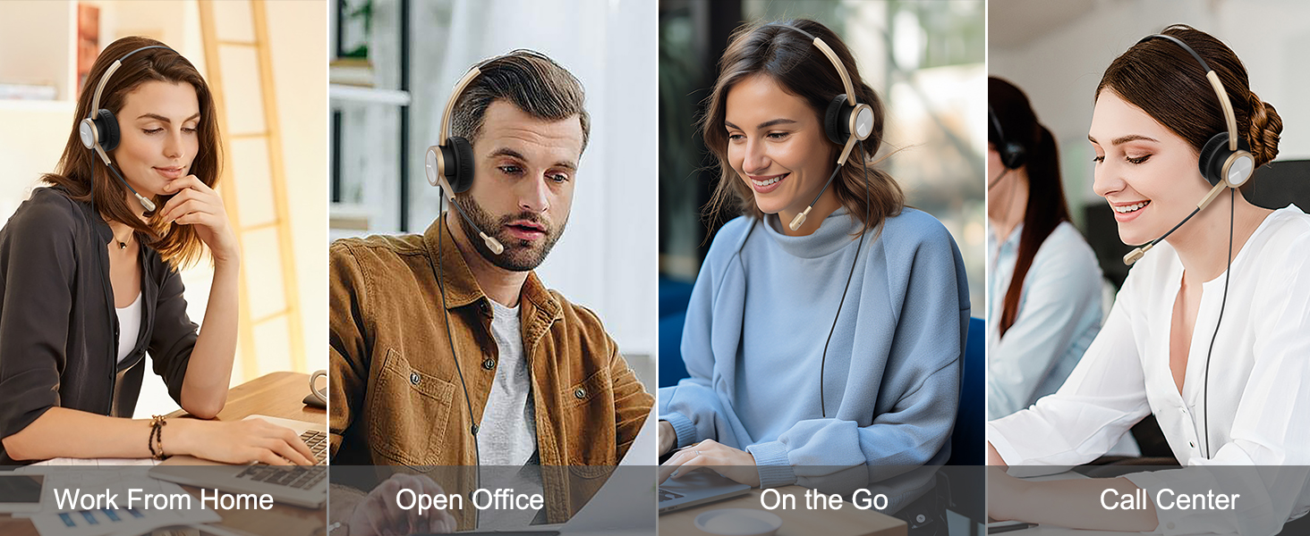 Headset for work from home, office, call center headphone USB