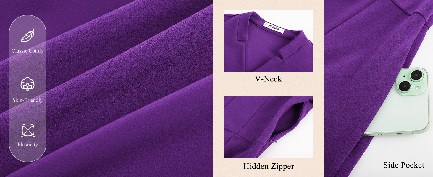 GRACE KARIN Damen elegantes 3/4ärmiges Cocktailkleid mit V-Einschnitt und Taschen D476c2b8 D832 4cbd 9a30 7ac0635c0f7b. CR0,0,1464,600 PT0 SX1464 V1