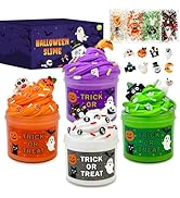 Halloween Treat Non Candy for Toddlers 4 PCS, Halloween Slime Toys Gifts Party Favors for Kids, S...