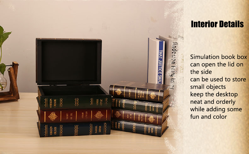 Luqeeg Decorative Faux Book Box, Vintage Style Antique Book