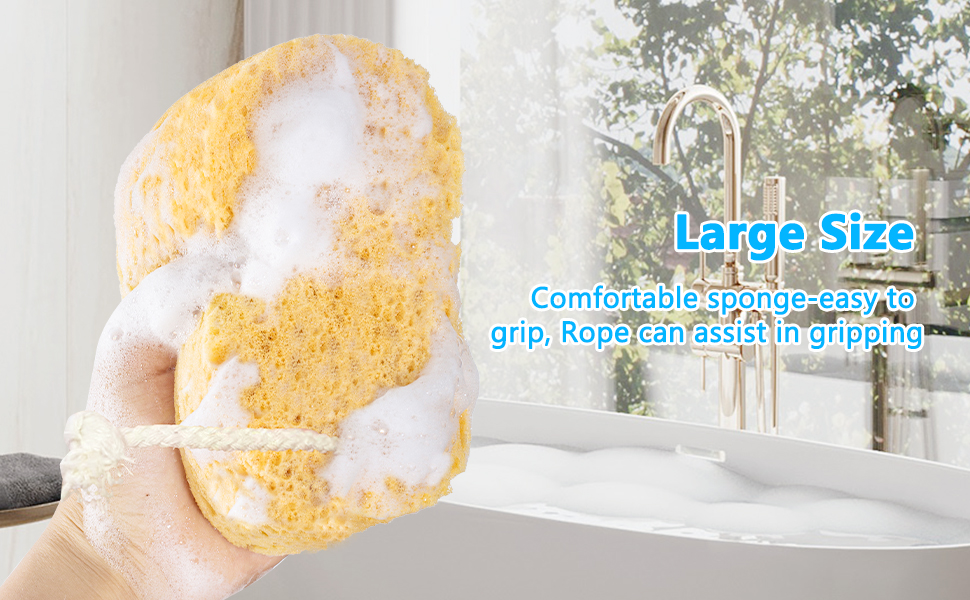 SAMEBUTECO Bath Sponge for Shower with Large Size Body