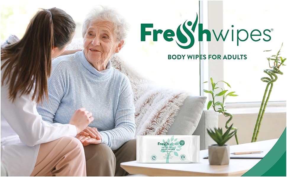 Fresh Wipes Body Wipes 5 x 12 Pack Unscented No Rinse Chlorhexidine