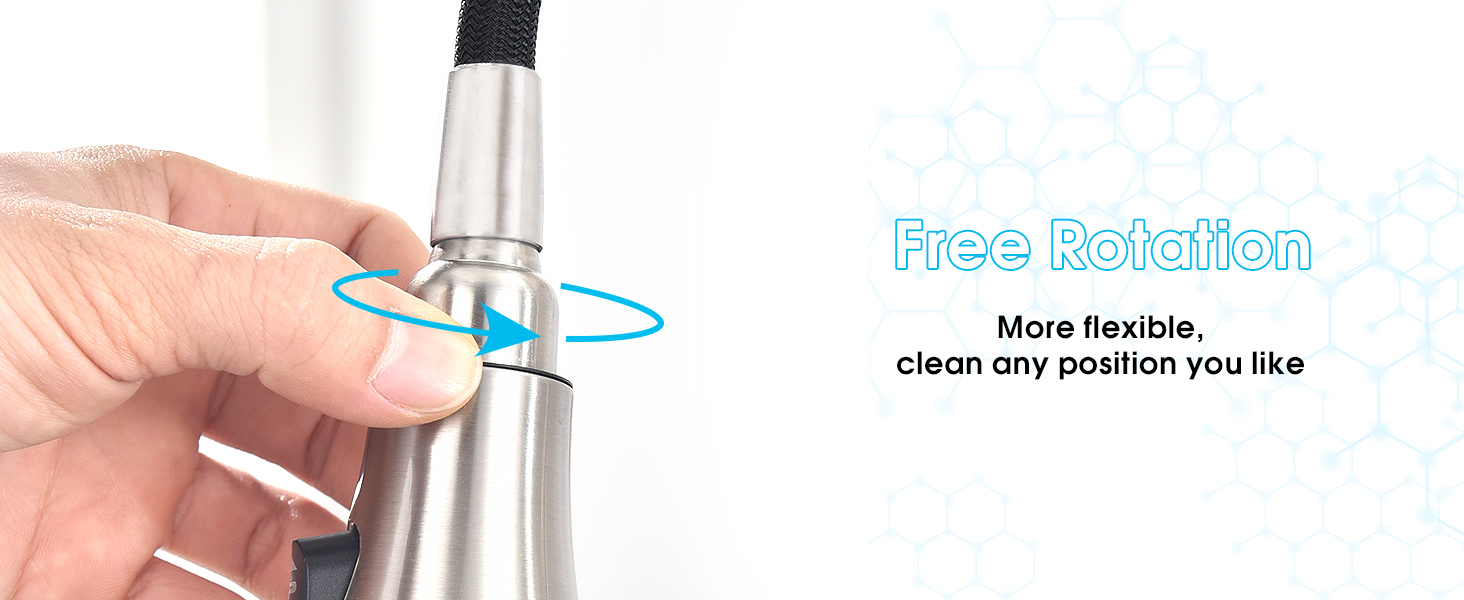 CREA Kitchen Faucet with Pull Out Sprayer, Bar Sink Faucet Stainless