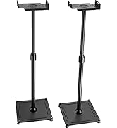 PERLESMITH Universal Speaker Stands Height Adjustable Extend 18” to 43” Compatible with Satellite...