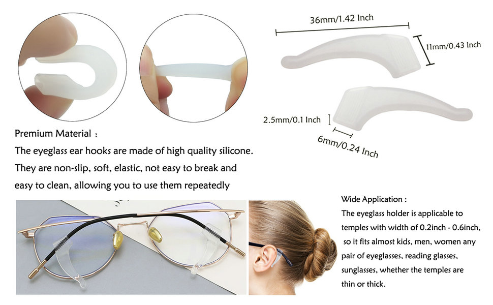 Silicone Eyeglasses Temple Tips Sleeve Retainer
