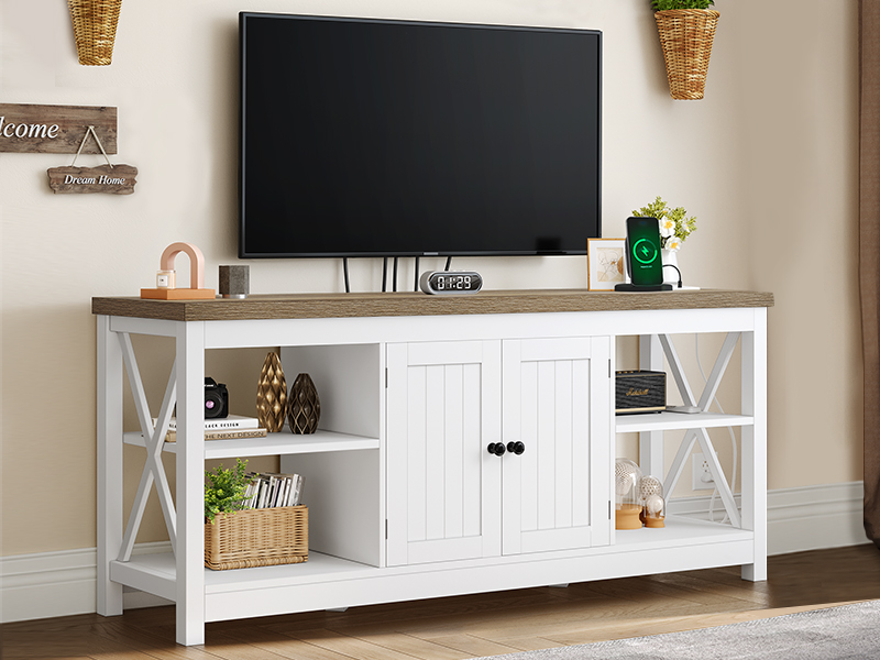 YITAHOME TV Stand for Living Room, Farmhouse Entertainment