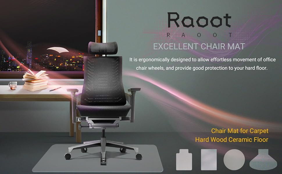 Office Chair Mat for Hardwood & Tile Floors, Round Floor