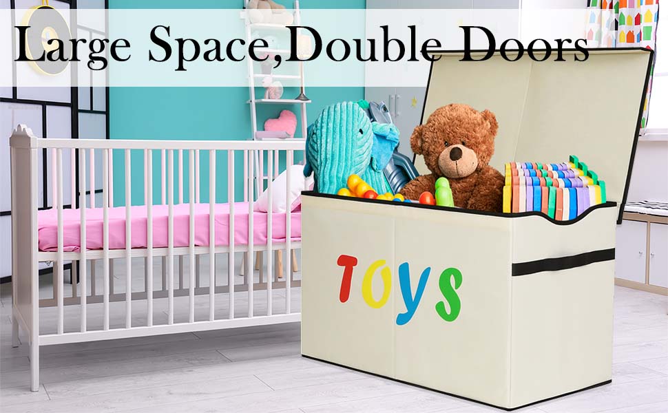 VICTOR'S Foldable Large Toy Chest with FlipTop Lid