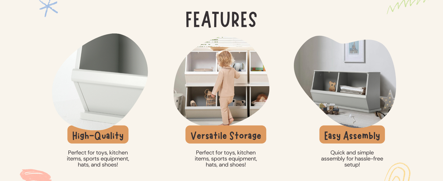 Hooga Stackable Toy Storage Bin Features 2