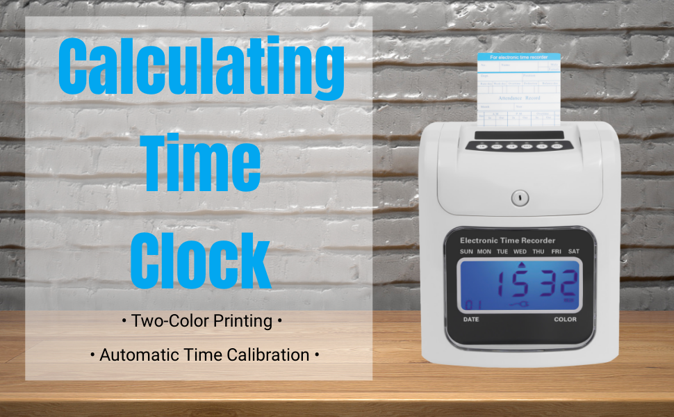 Calculating Time Clock, Electronic Time Recorder, Small