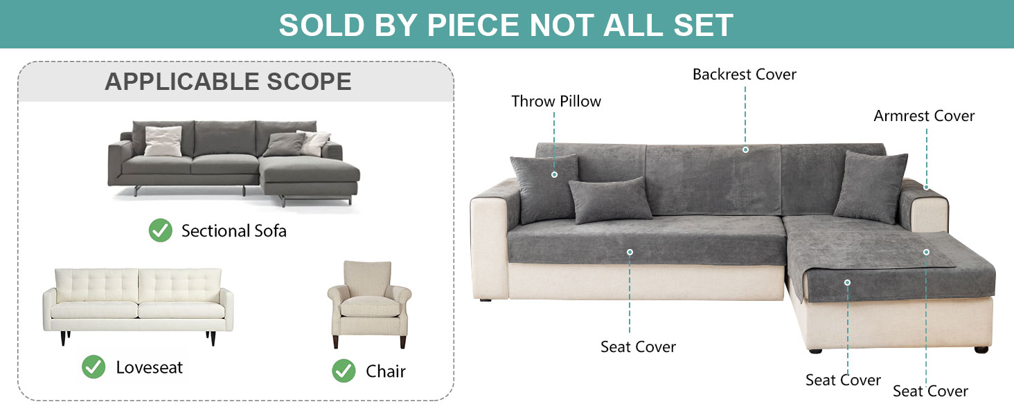 Chenille Sofa Cover Slipcovers 1 2 3 4 Seater