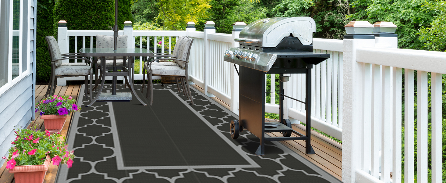 GENIMO Outdoor Rug 9'x18'for Patio Clearance, Reversible