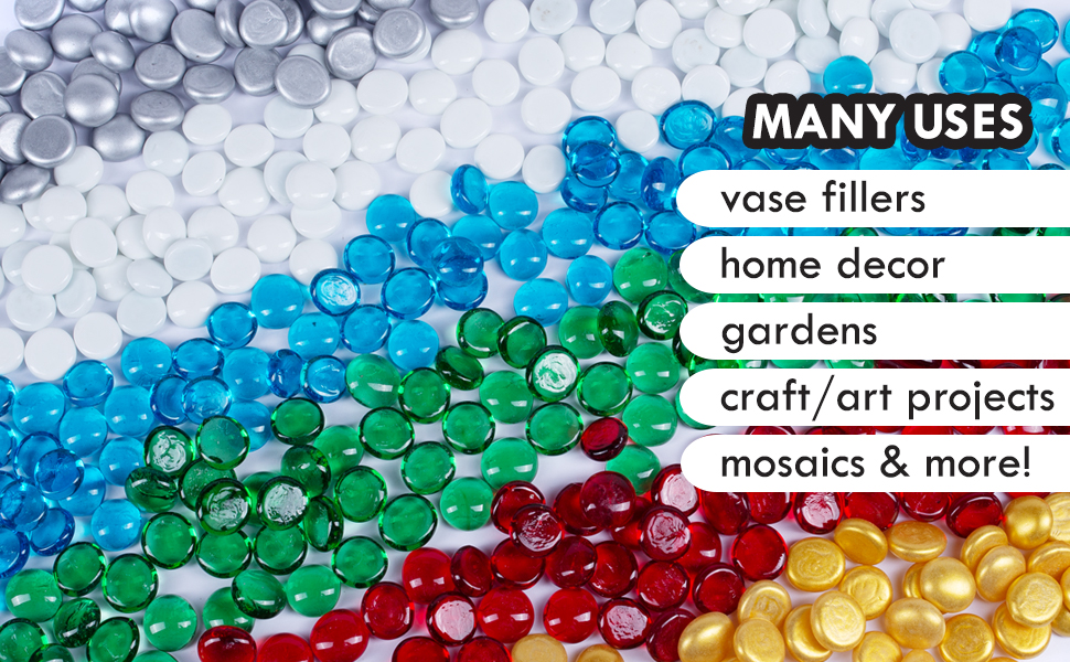 Galashield Black Flat Glass Marbles for Vases Glass Gems