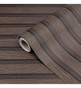 Yun-aeon Natural Wood Peel and Stick Wallpaper Wood Slats - 17.3"x 120" Dark Brown Self-Adhesive ...