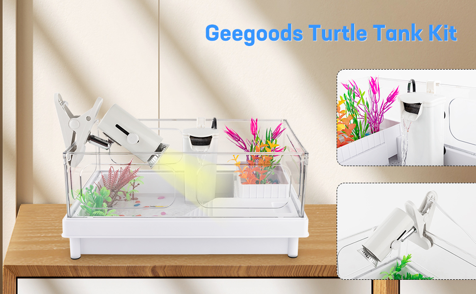 Geegoods Turtle Tank Kit, Small Turtle Tank Starter Kit
