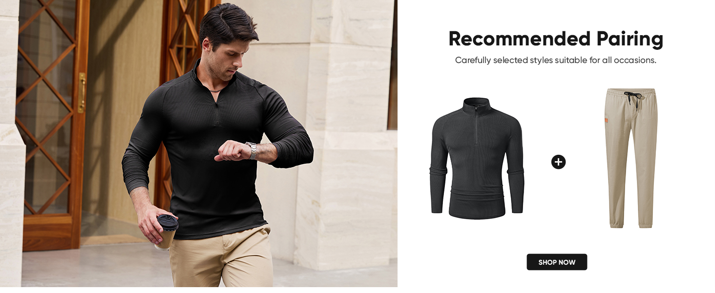 JMIERR Mens Quarter Zip Shirt Casual Quick Dry Moisture Wicking Long Sleeve Ribbed Athletic Workout Pullover Tee 23 Athletic Shirts