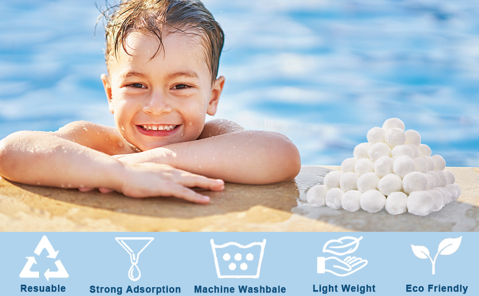 Pool Filter Balls for Sand Filter Pump 3.3lbs Pool Cotton