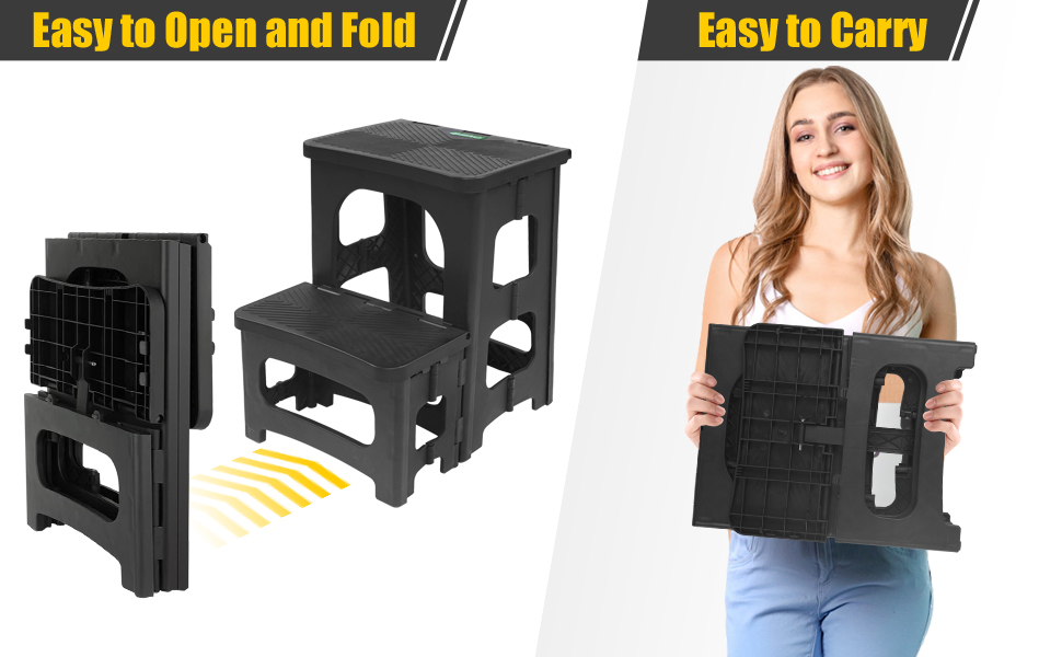 STEPCHILD×BENT L Amazon.com: Folding 2-Step Stool for Adults Kids Non-Slip