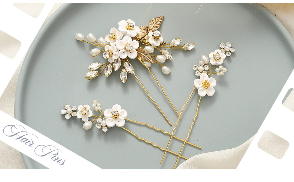 bridal hair accessories gold
