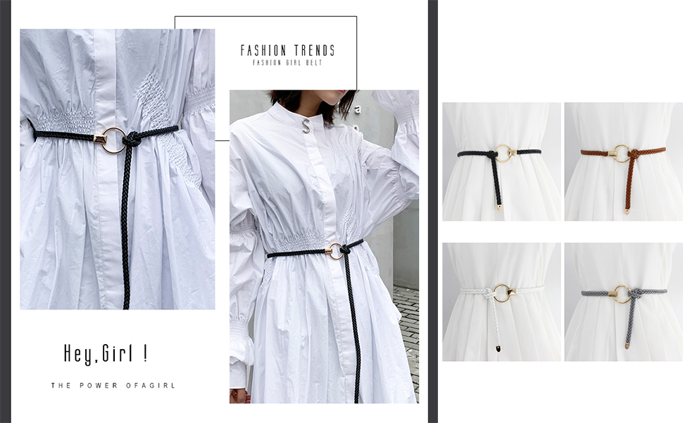 細ベルト レディース 編みこみ フリーサイズ Pu 耐久性 14色 ファッションベルト ドレスベルト ワンピース おしゃれ カラフル 卸売 シンプル