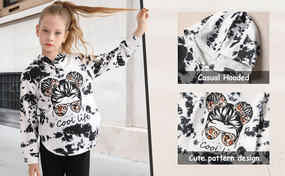 2 pcs outfits Long Sleeve Pullove Sweatshirt Sweatpants