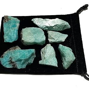 Amazon.com: Zentron 水晶系列:天然天然天河石石- 大號1 英吋(約