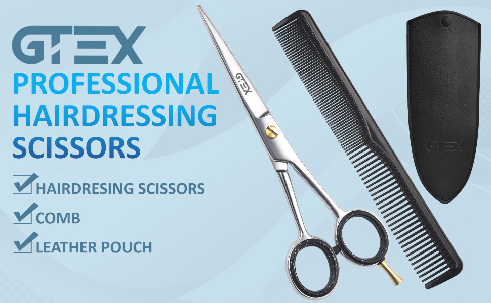 GTEX Hairdressing Scissors Hair Scissors Kit 6.5" Professional Barber