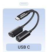UGREEN Audio Adapter USB C Splitter 1 in 2 Out, Dual USB C Headphone and Charger Magnetic Type C ...