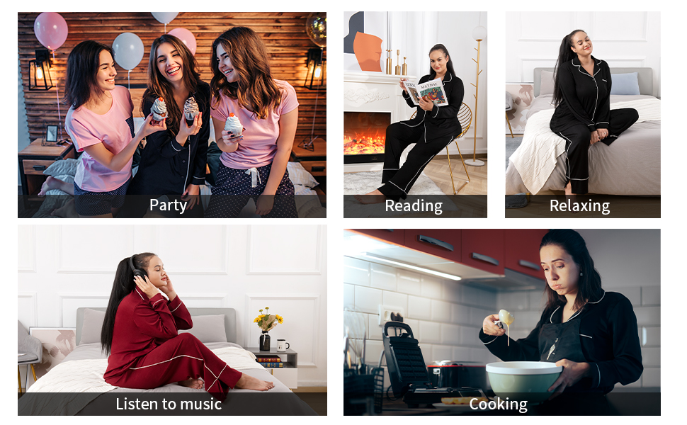 black pajamas sets for women