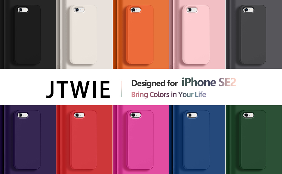 JTWIE [3 in 1 for iPhone SE Case 2022/2020,iPhone 7 8 Case with Screen Protector