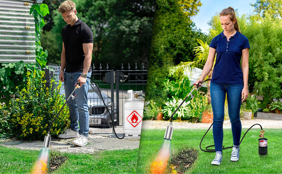 Propane Torch Weed Burner Kit, Weed Burner Torch Self Igniting with 9.9 FT Hose Plus