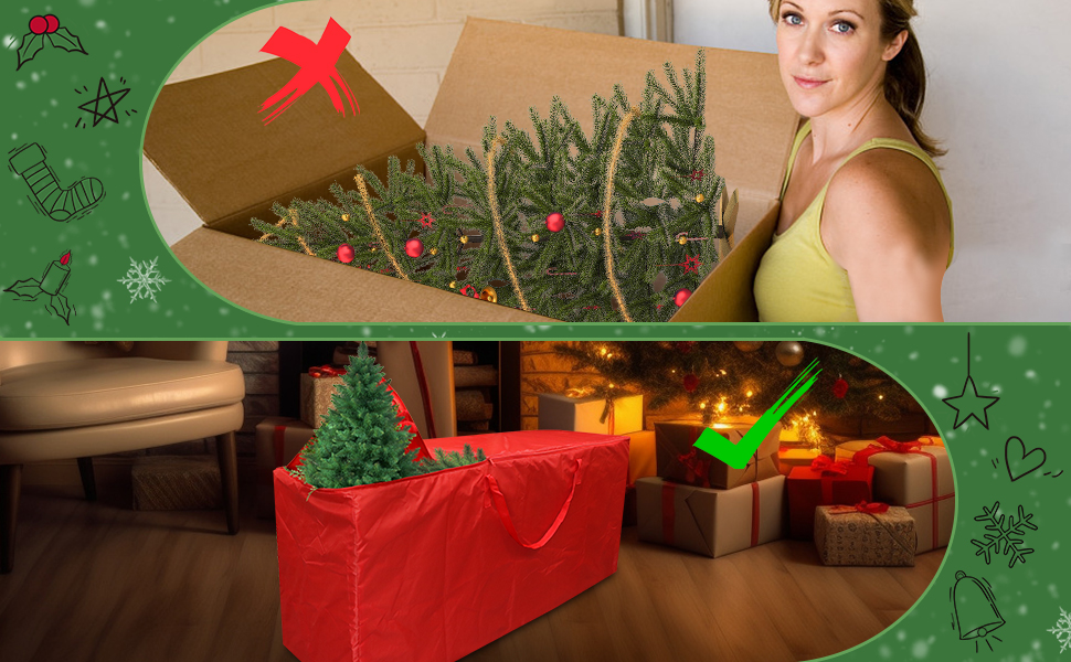 Christmas Tree Storage Bag Fits 7.5FT Tall Christmas Trees Heavy
