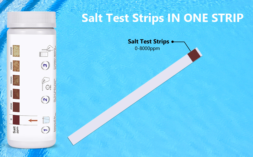 Bebapanda? Pool Salt Test Strips, 50 Count Saltwater Test Strips for Hot Tub Spa Easy and
