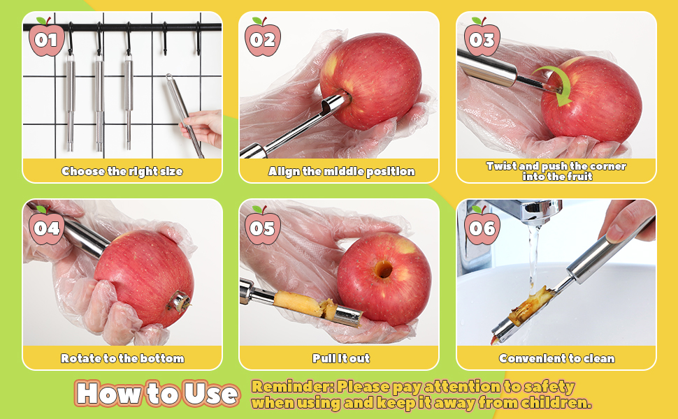 Snevad 7 Pieces Corer and Pitter Fruit & Vegetable MultiFunction