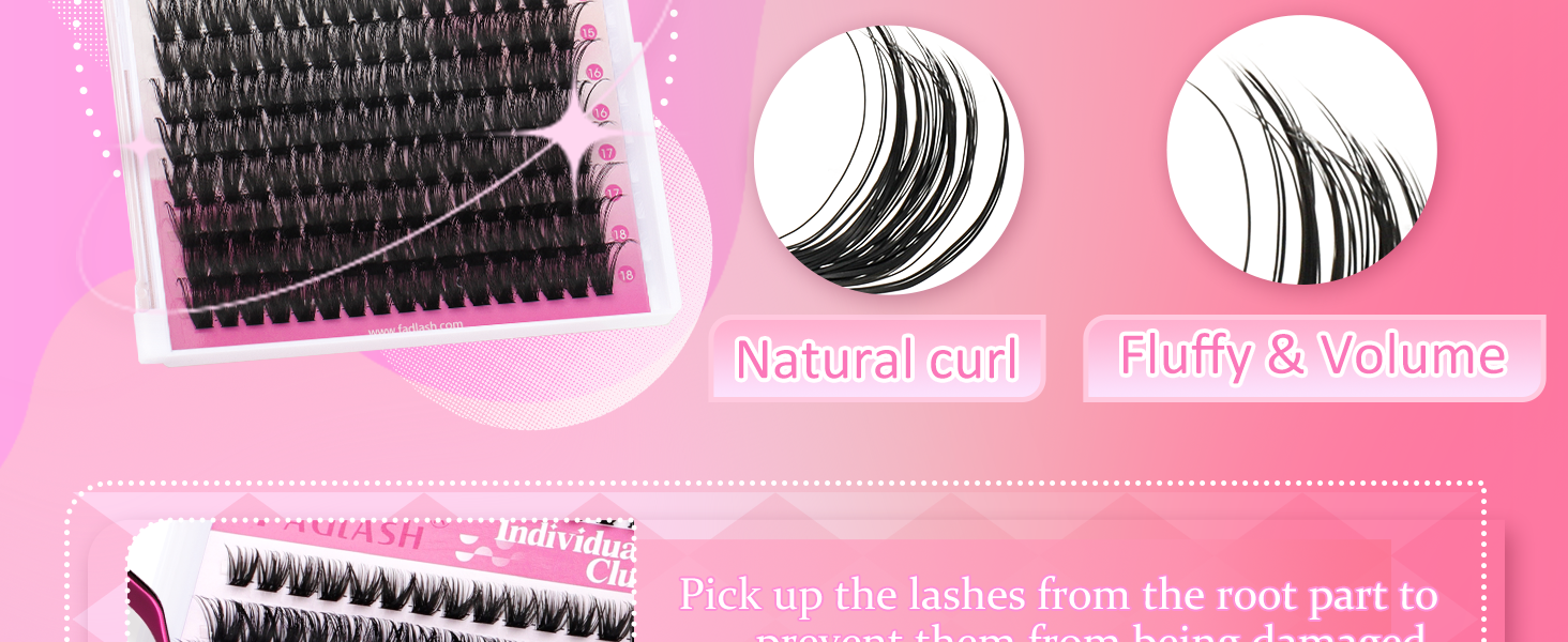Fadlash Individuele Wimpers Cluster DIY Individuele Wimpers