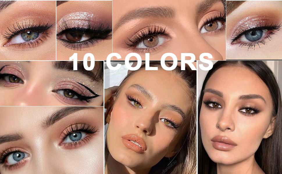 10Colors Rose Gold Brown Colorful Eyeshadow Makeup Palette