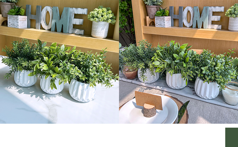 Winlyn 3-Pack Artificial Potted Plants