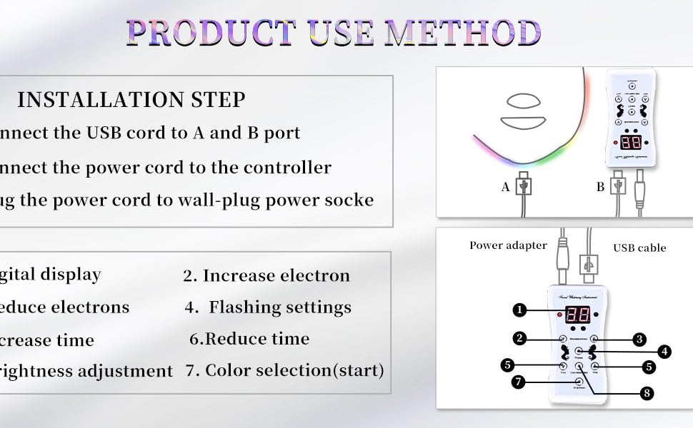 7 Color Skin Rejuvenation Therapy LED Photon Mask 