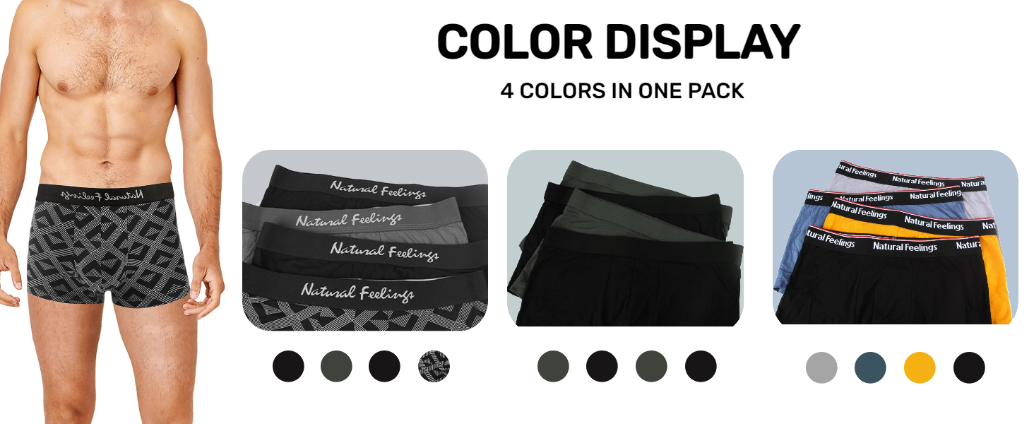 Natural Feelings Men's Underwear Boxer Briefs Soft Modal Breathable