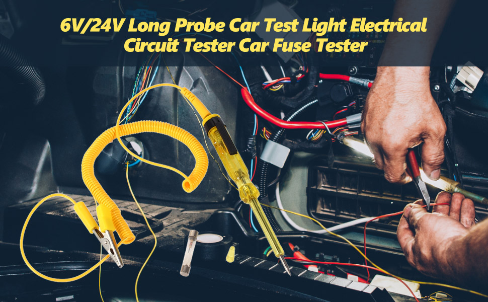 Car Fuse Tester, Keenso 6V/24V Continuity Test Light Electrical Circuit