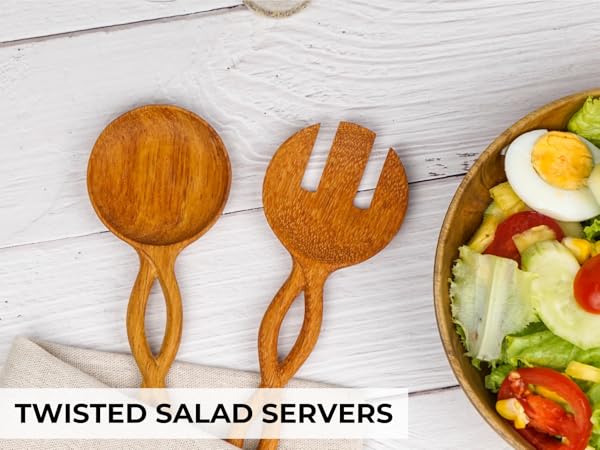 twisted salad server set