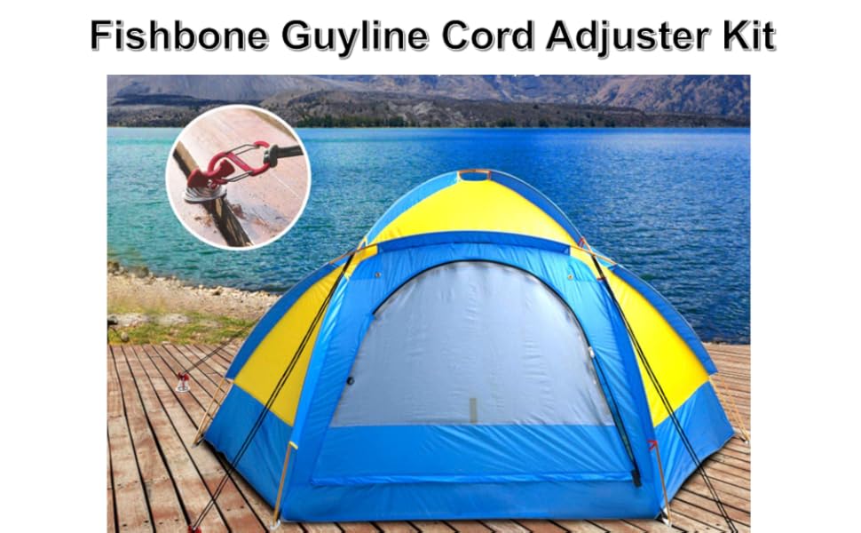 Tent Rope Tightener with Clips Windproof Rope Tensioner Awning Fixed Hook Buckle