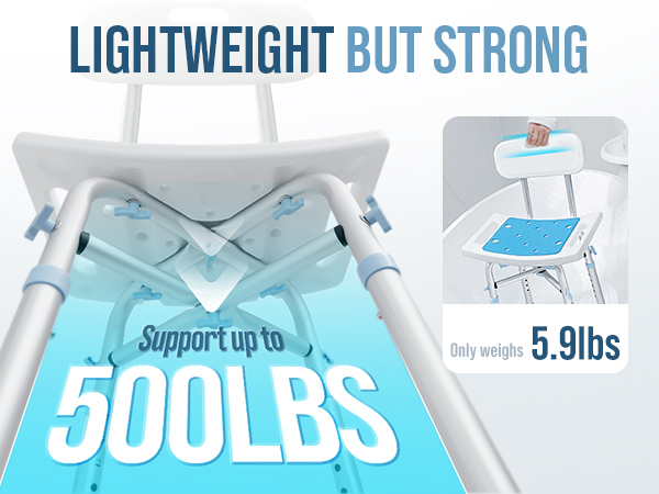lightweight but strong and heavy duty shower chair