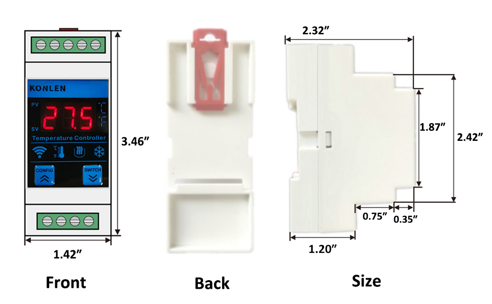 Temperature Sensor Controller size
