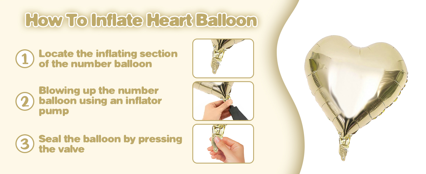 Champagne Gold Heart Balloons,12Pcs 18 Inch Light Gold Foil