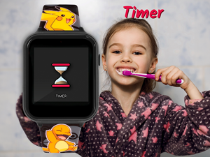 Series of images showing a timer function or countdown display, with yellow accent elements visible.