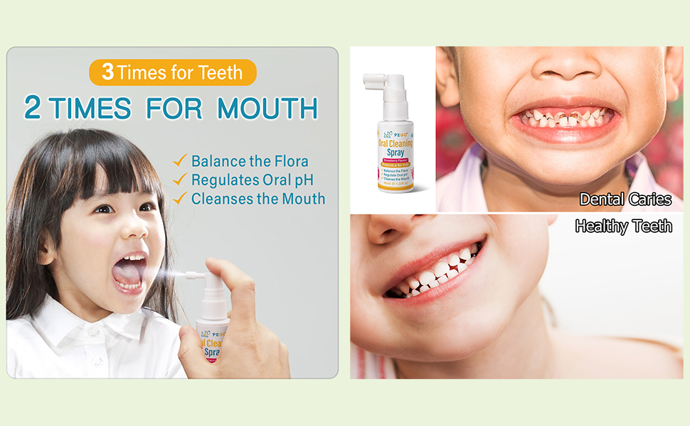PEGO Kids Oral Spray, Toddler Toothpaste Helper for Cavity Repair and Fresh Breath