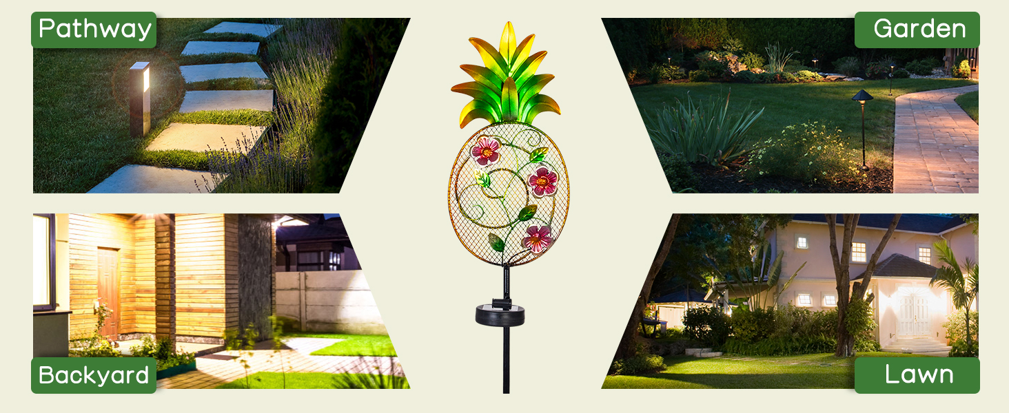 solar pineapple garden lights