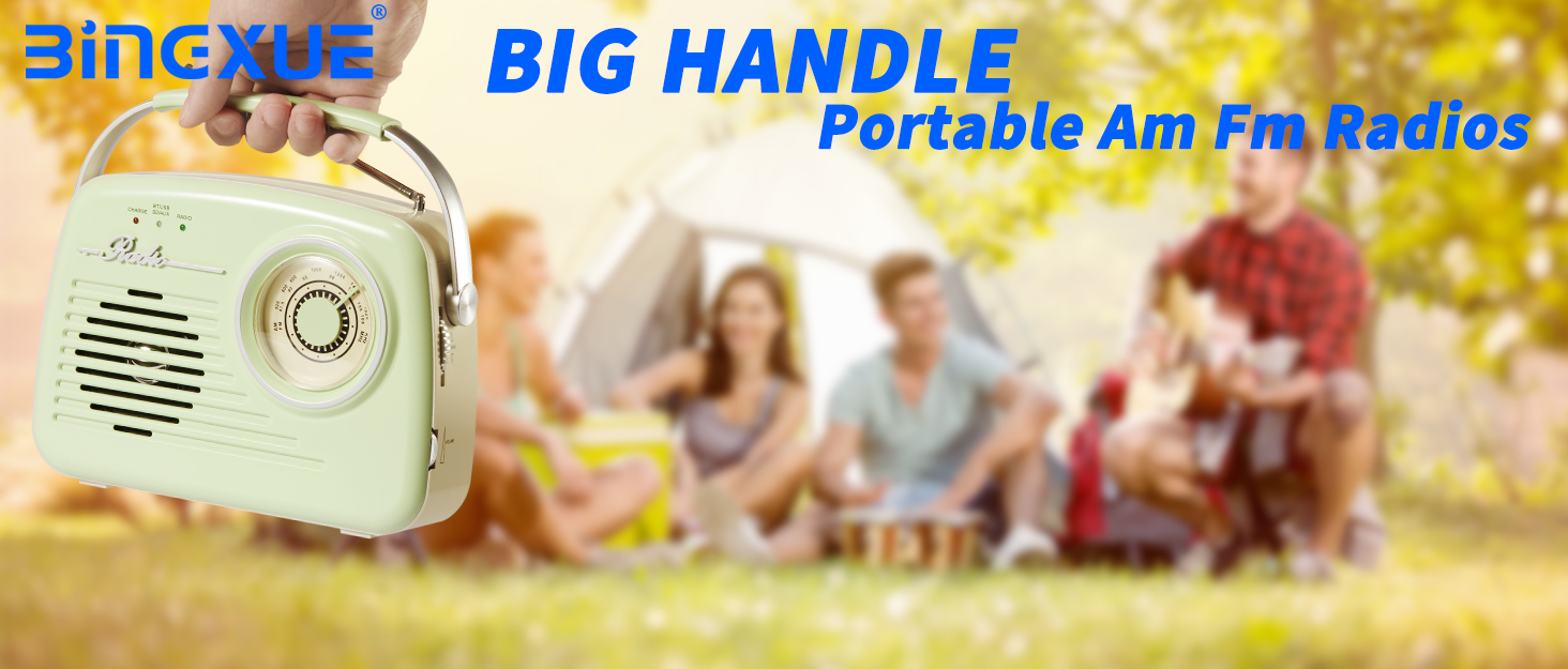 AM FM Radio Portable, Vintage Bluetooth Speaker Radios